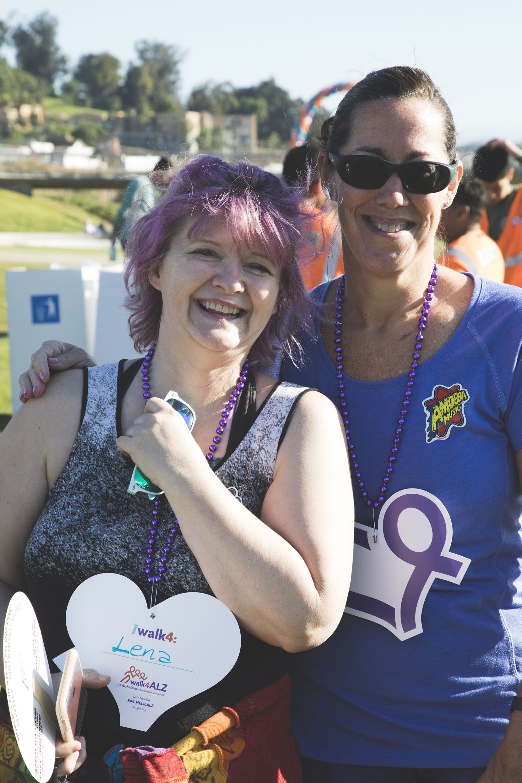 two participants at health fair booth