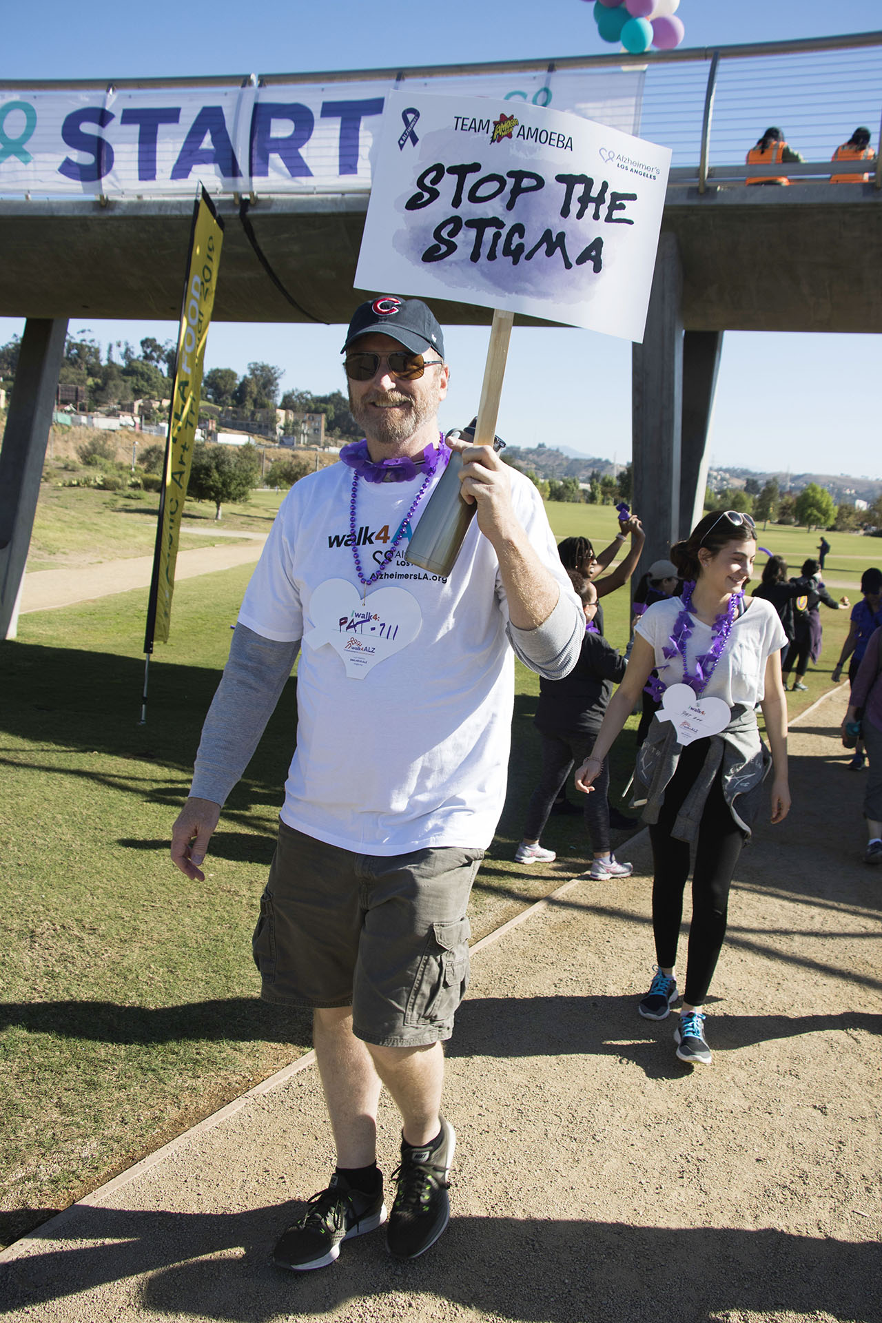 walkers at the start line