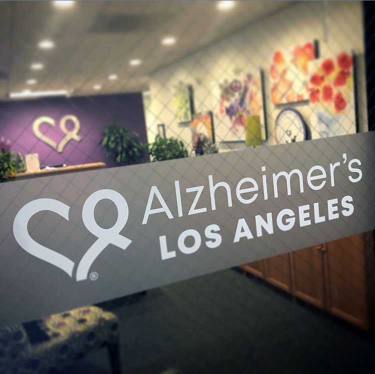Alzheimer's Los Angeles sign on entrance door