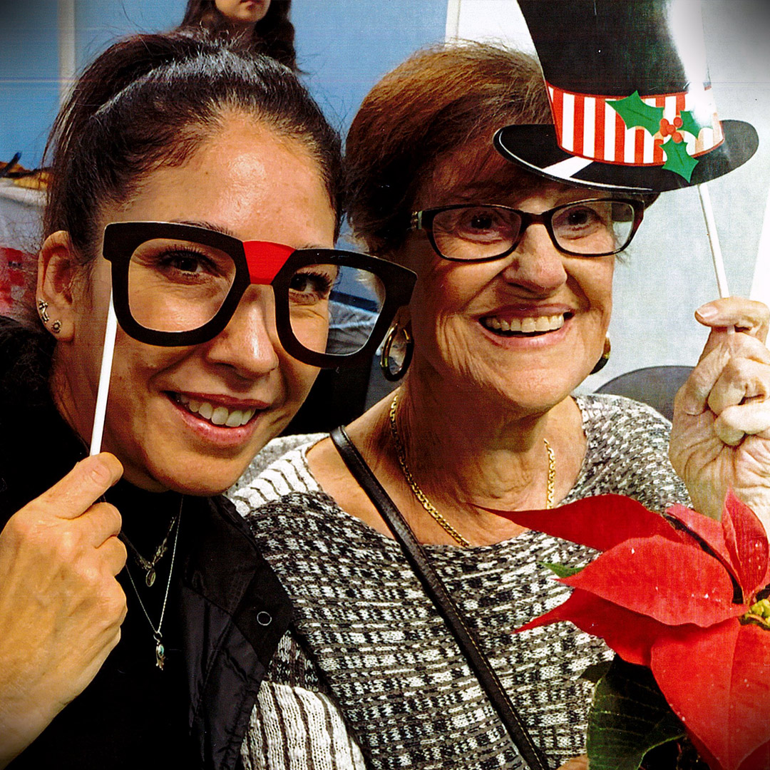 Memory Mornings participants using mask props