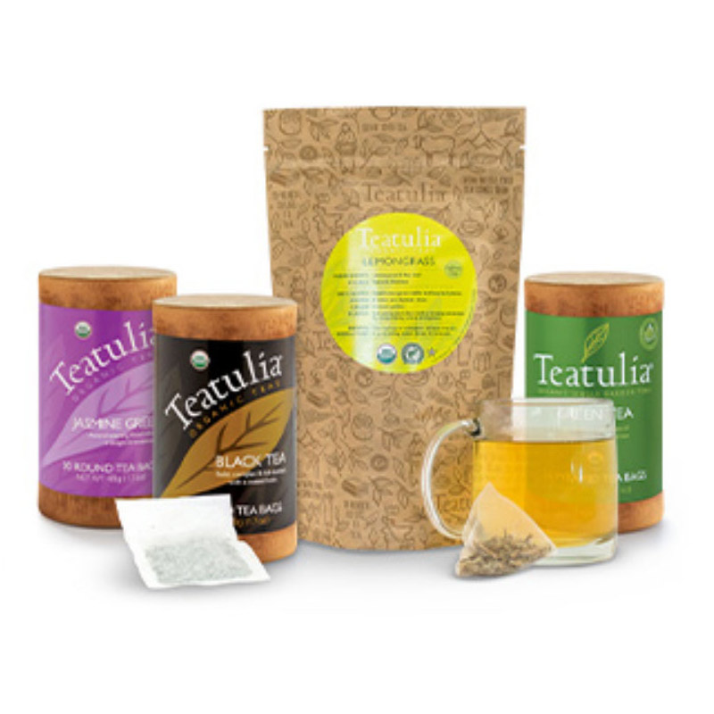 loose leaf tea and tea bags from Teatulia