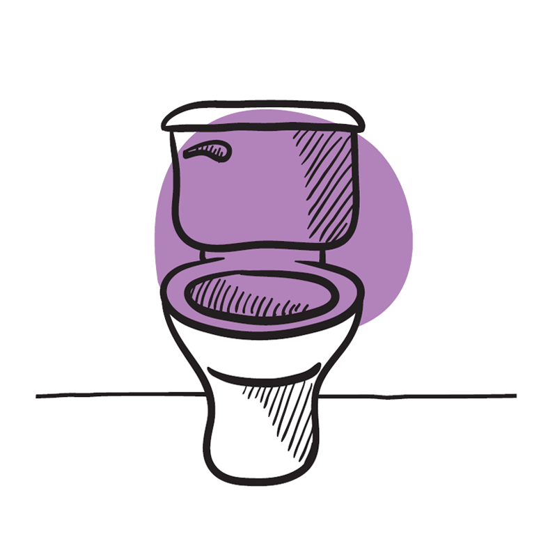 cartoon drawing of a toilet