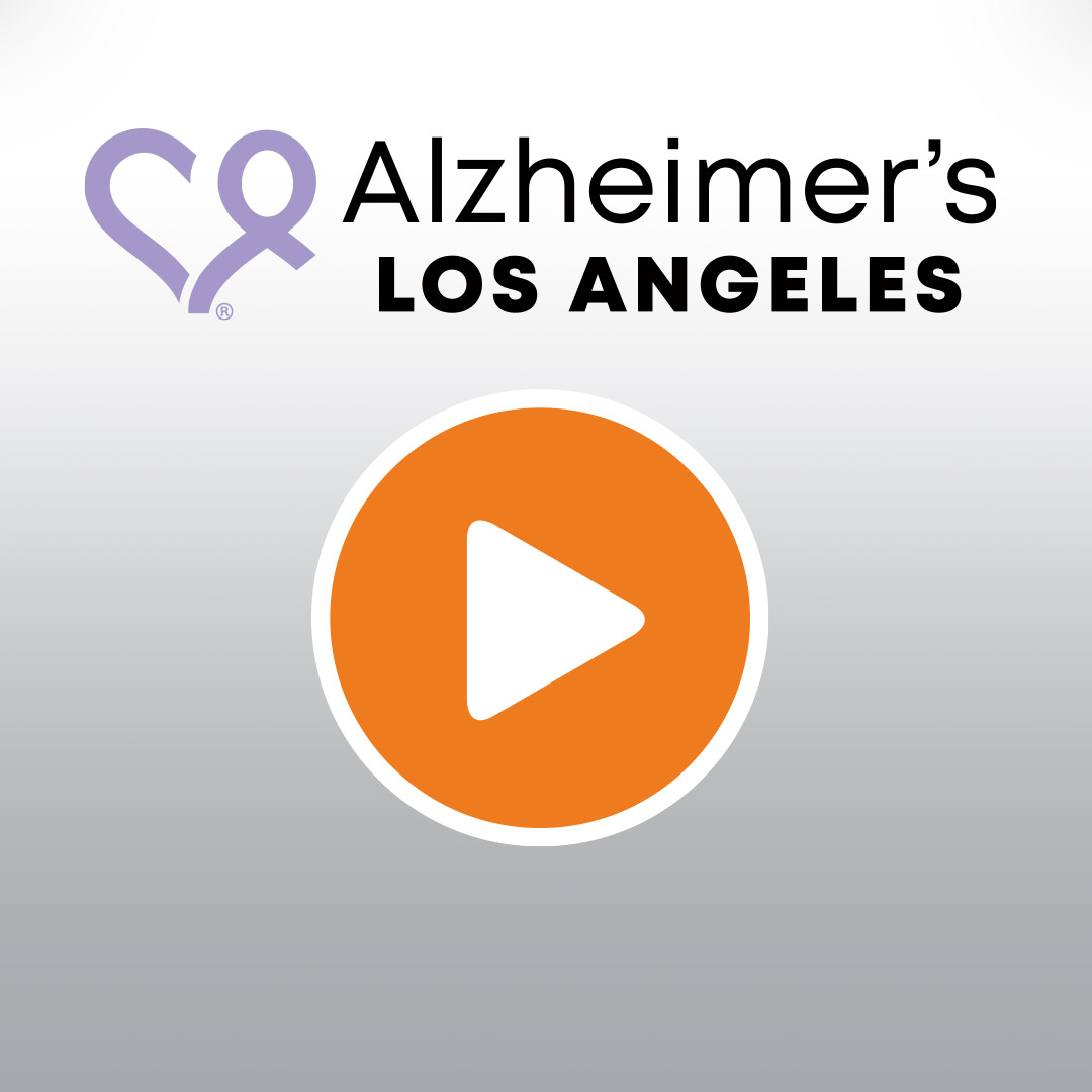 Alzheimer's Los Angeles logo with video play icon