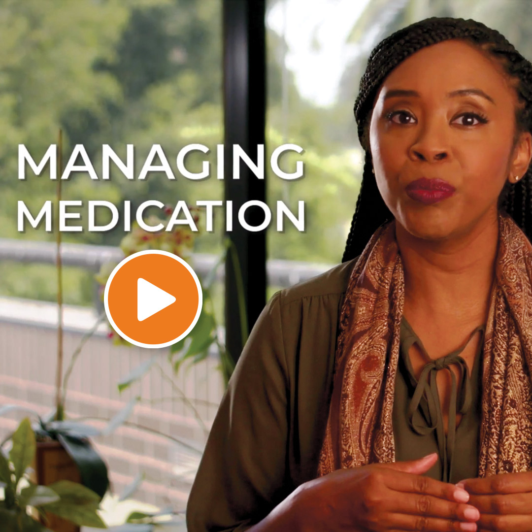 screenshot of Caregiver Tip Video 13 - Managing Medication