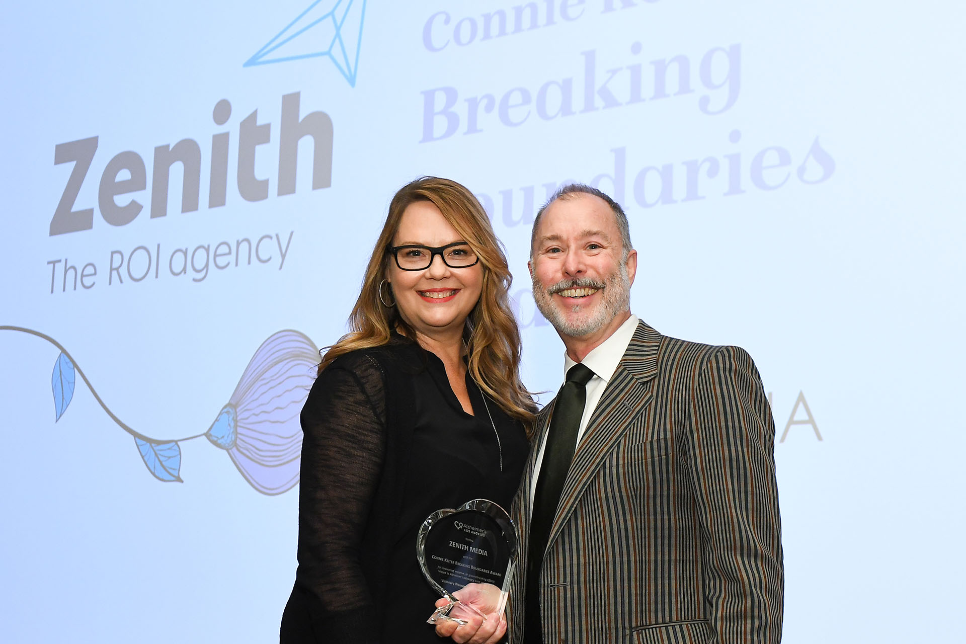 Philip Prock accepting the Breaking Boundaries award on behalf of Zenith