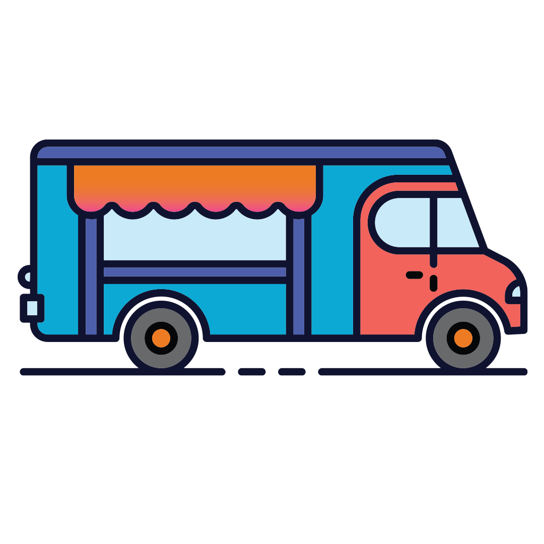 simple colorful illustration of a food truck