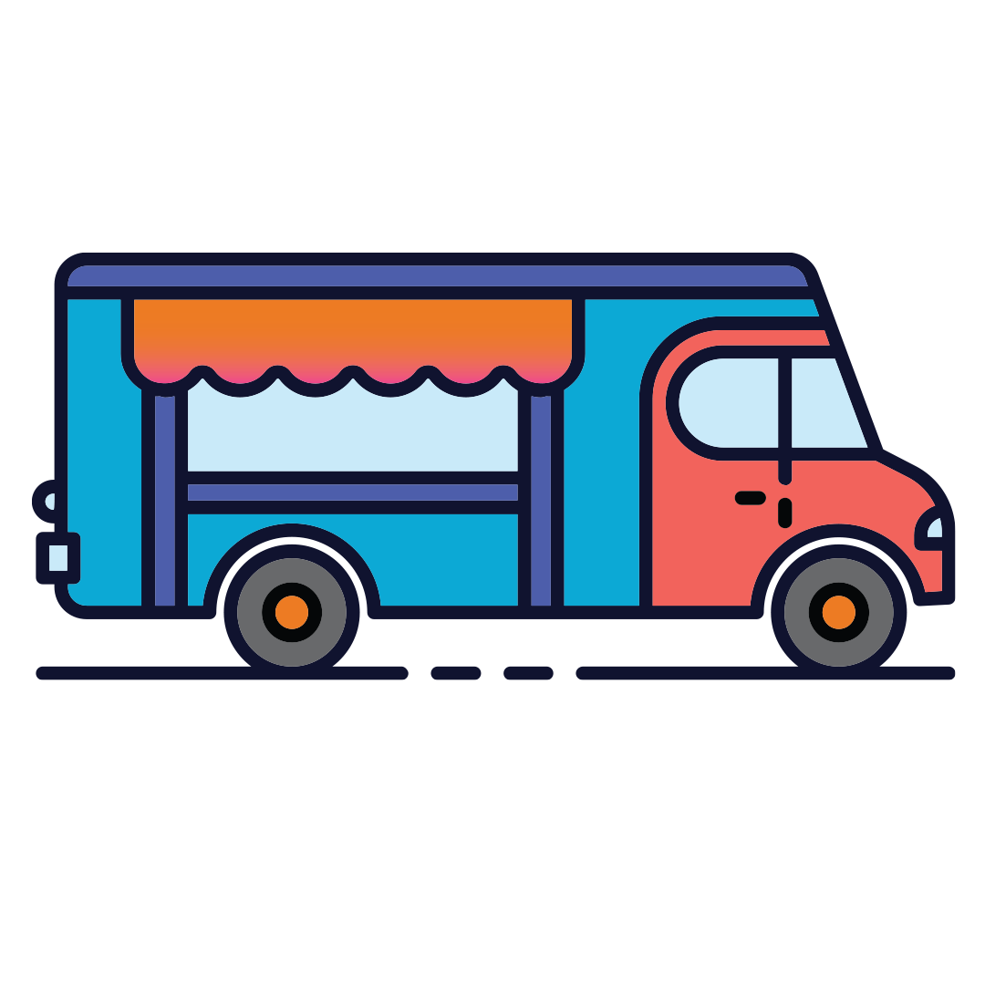 food-truck simple colorful illustration of a food truck