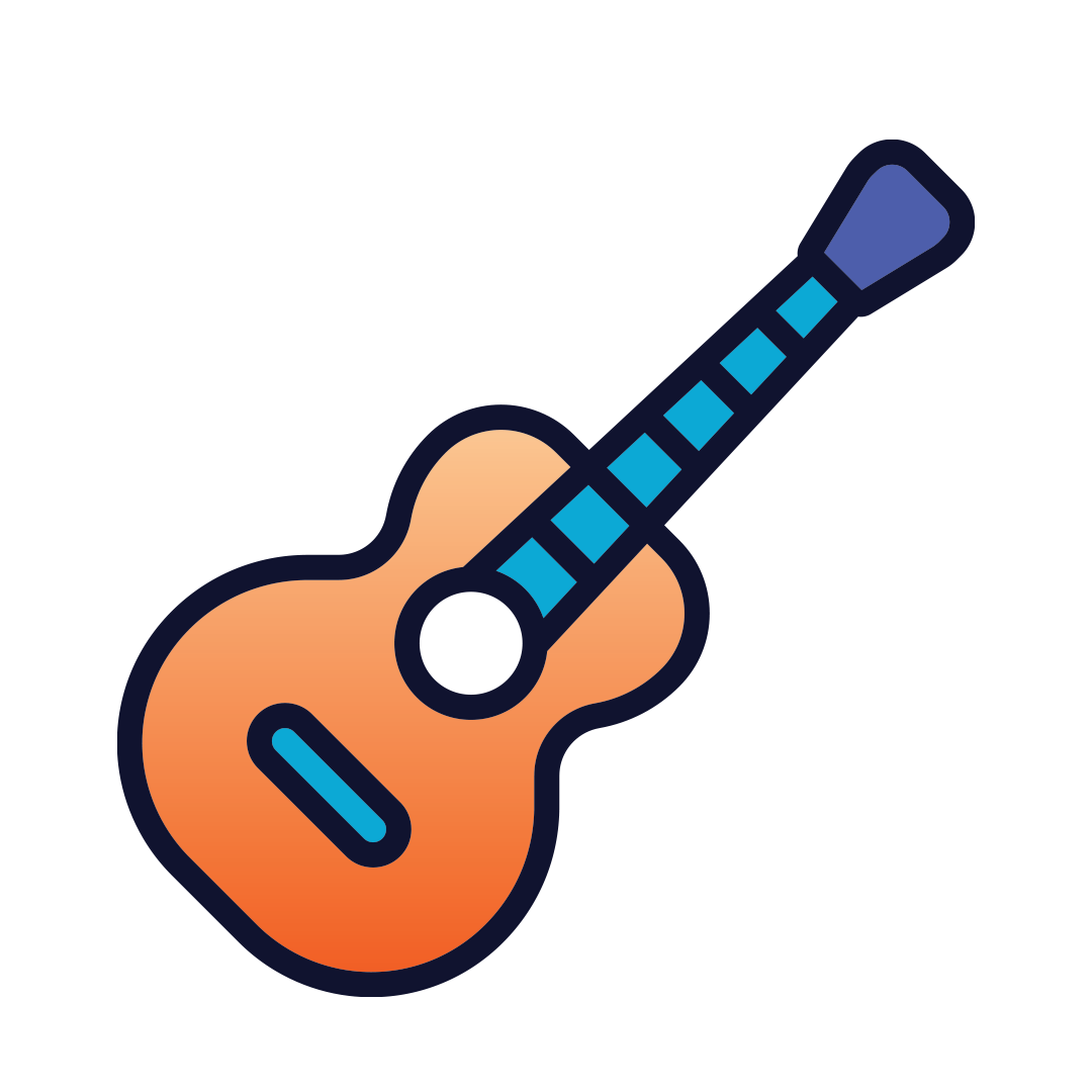 simple colorful illustration of a guitar