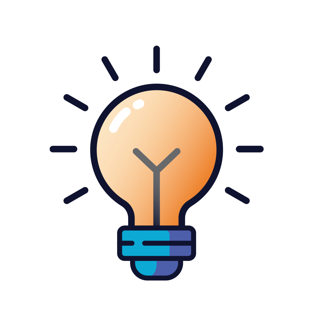 simple illustration of a glowing lightbulb