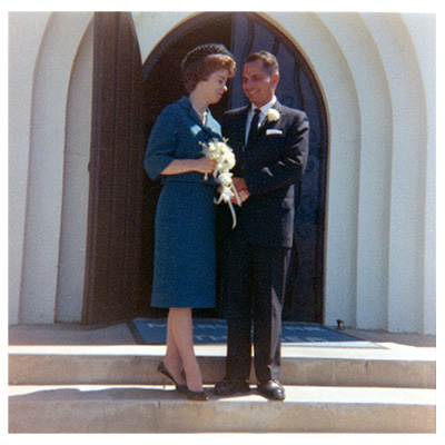 Michelle's mother and father at their wedding in 1961