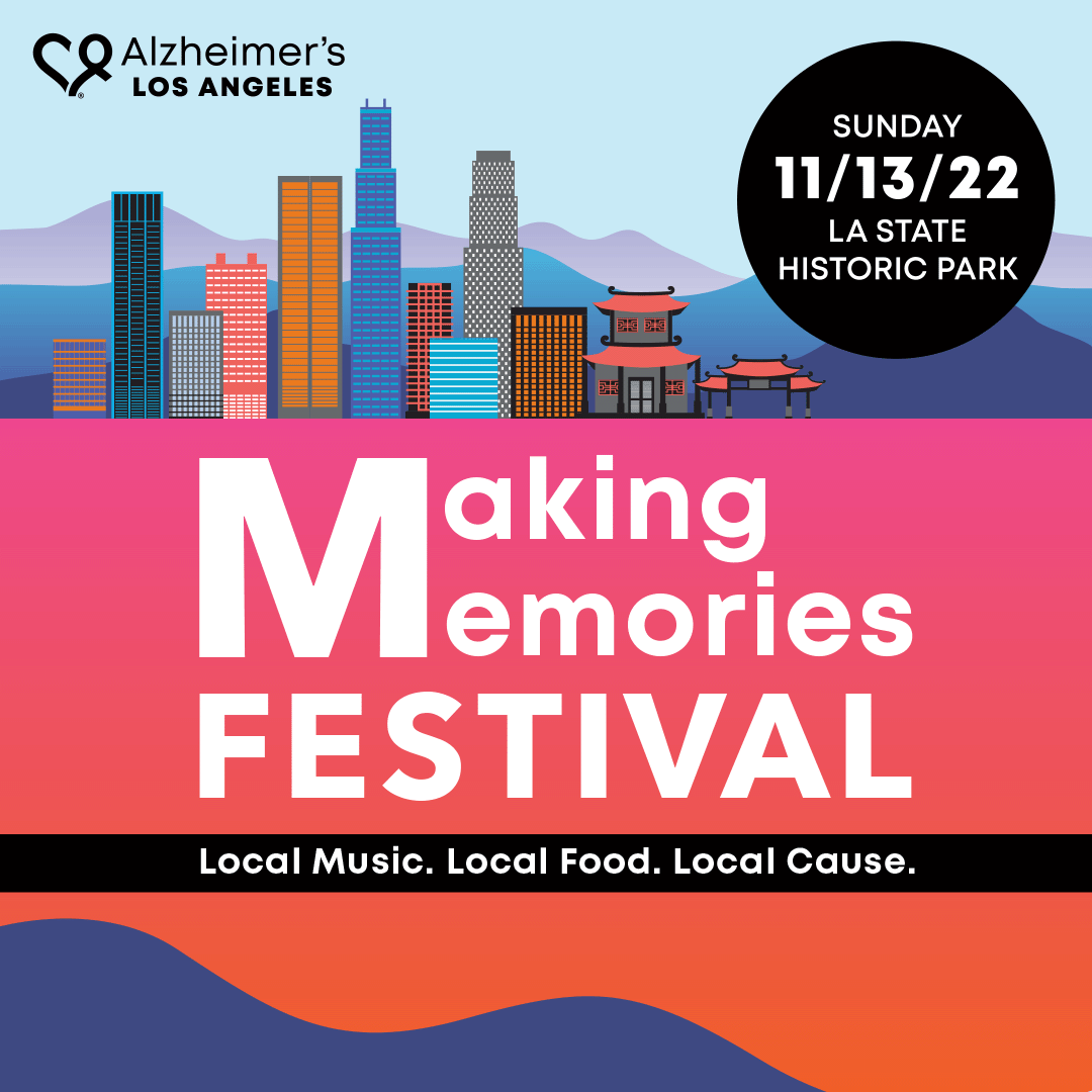 Making-Memories-Festival-2022-1080×1080 colorful illustration of Los Angeles skyline