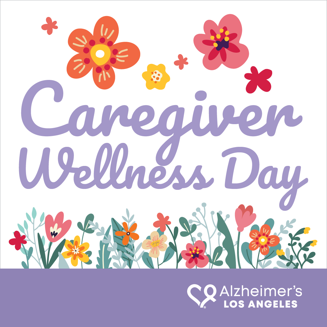 colorful illustration of spring flowers - Caregiver Wellness Day