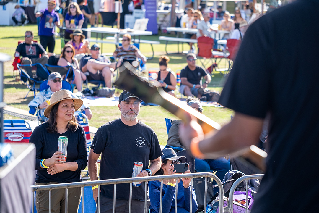 On stage with La Misa Negra - looking out to crowd