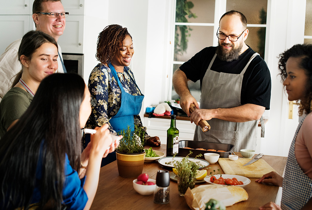 people attending a cooking class