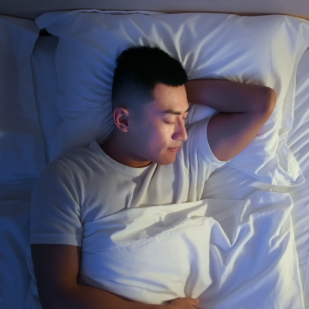 man sleeping peacefully