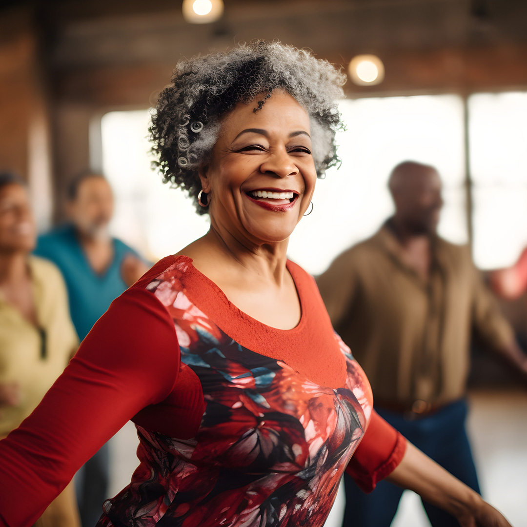 woman dancing in an exercise class