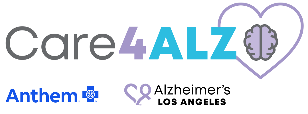Care4ALZ logo incorporating Anthem and Alzheimers Los Angeles logos