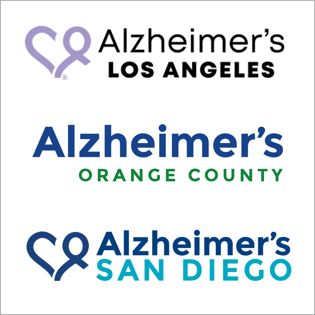 logos of Alzheimer's Los Angeles - Alzheimer's Orange County - Alzheimer's San Diego