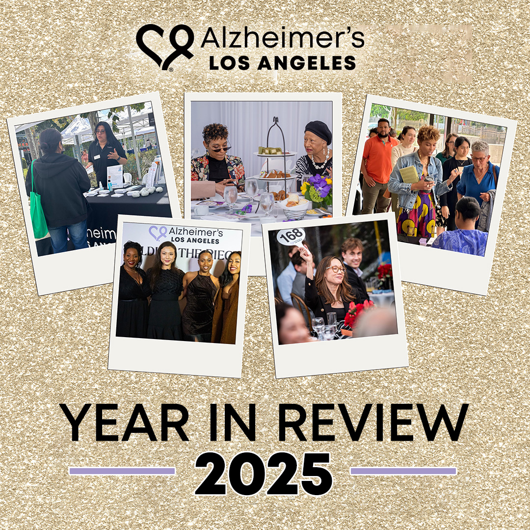 photo collage of AlzheimersLA activities in 2025
